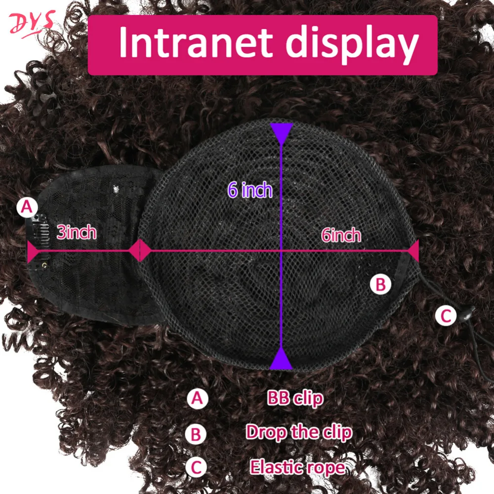 6Deyngs Drawstring Puff Afro Kinky Curly ponytail With Bangs African American Short Wrap Synthetic clip in ponytail Hair Extensions 10inch