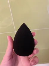 Aplicador de maquillaje negro, esponja supersuave, licuadora de polvo, base suave, contorno, difuminado