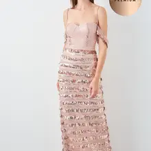 Trendyol вечернее платье с блестками и кисточками TPRSS19AE0115