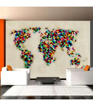 

Mural-World Map - a kaleidoscope of colors