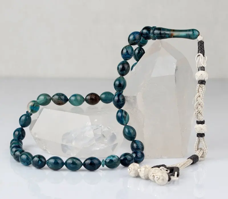 

Natural Amber 1000 Silver Kazaz Tassel 33 Bead Prayer Beads Islamic Tasbih Rosary Men Women Meditation Jewelry From Turkey