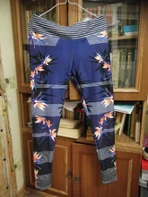 Sport Leggings Yoga-Pants Running-Trousers Workout-Tights Printing Fitness Plus-Size