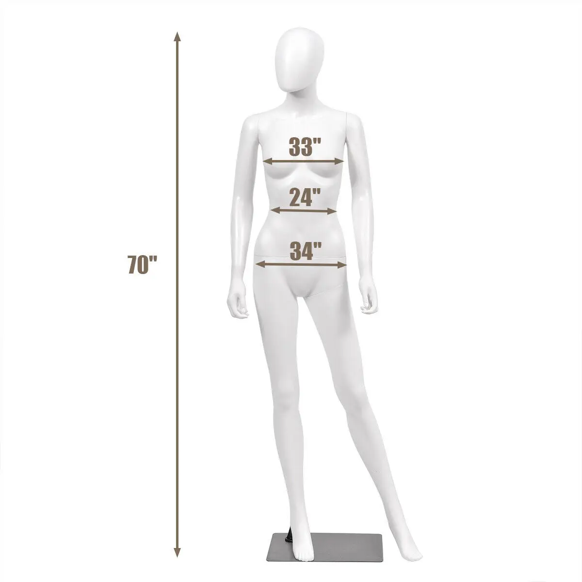 Glossy White Egghead Female Mannequin