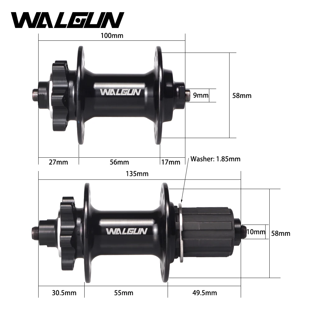 WALGUN Bike Hub 135MM MTB front rear bicycle hubs Quick Release set 32H 36H Disc Brake Hub for 8 9 10 11 Speed Bike Parts