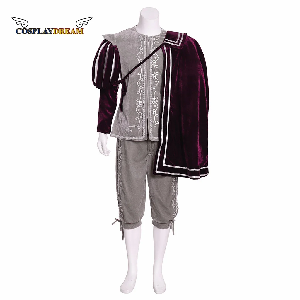 Costume Cosplay Da Uomo Tudor Elizabeth Queen Elizabeth Kings Top In Velluto Pantaloni Mantello Costume Da Uomo Medievale