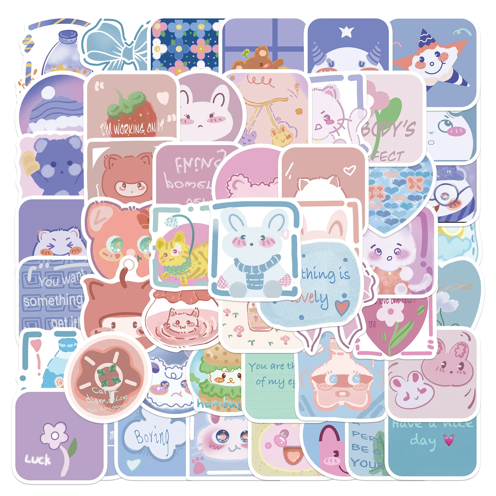 

Pack of 50Pcs Wholesale Ins Stickers Waterproof No-duplicate For Kids Toys Laptop Luggage Decals