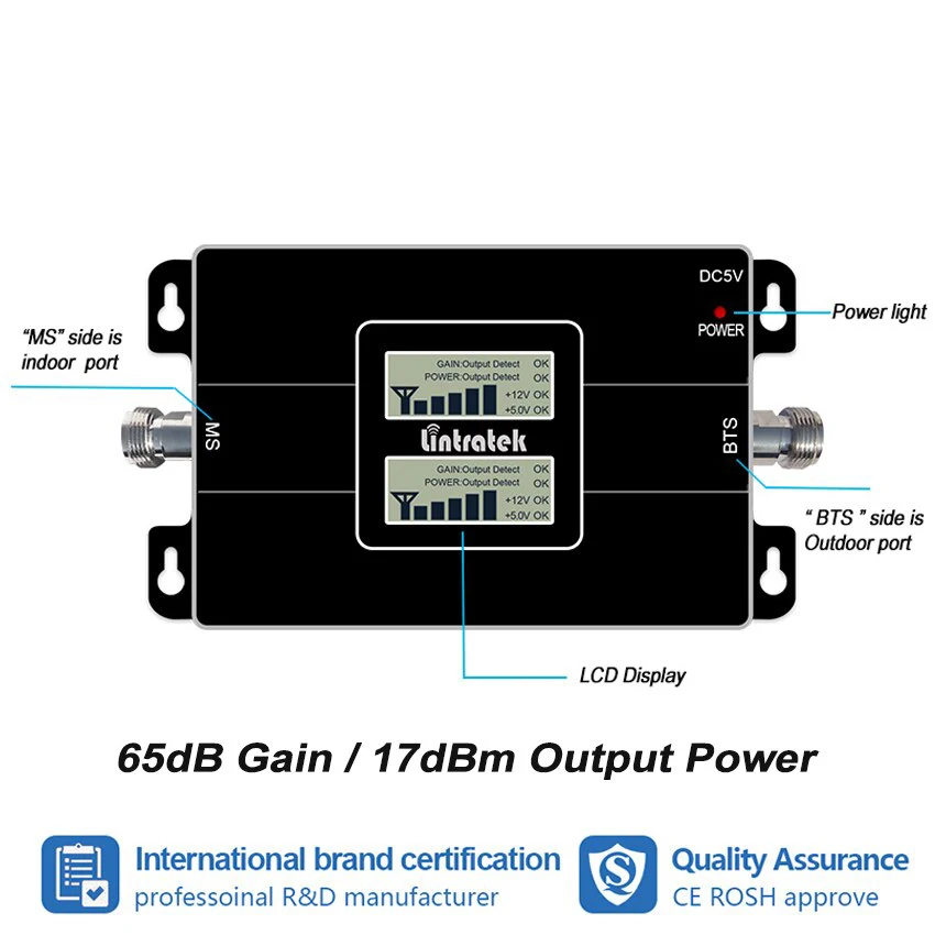 Усилитель сотовой связи Lintratek GSM 900 2100 МГц WCDMA 2G UMTS 3G Ретранслятор сотового сигнала