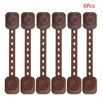 

6pcs/set Double Protection Safety Lock Adjustable Refrigerator Lock Baby Anti-pinch Hands Cupboard Latches