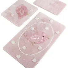Коврик для ванной | коврик для ванной нескользящие Противоскользящие коврики Birdie розовый 3л набор 60X100 cm-50X60 Cm-40X60 см
