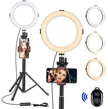 

8" Selfie Ring Light with Tripod Stand selfie Ring Light USB ring lamp Photography Light with Phone Holderfor Live Stream/Makeup