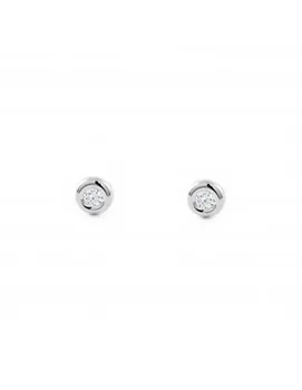 

Baby earrings or Girl White Gold round medium