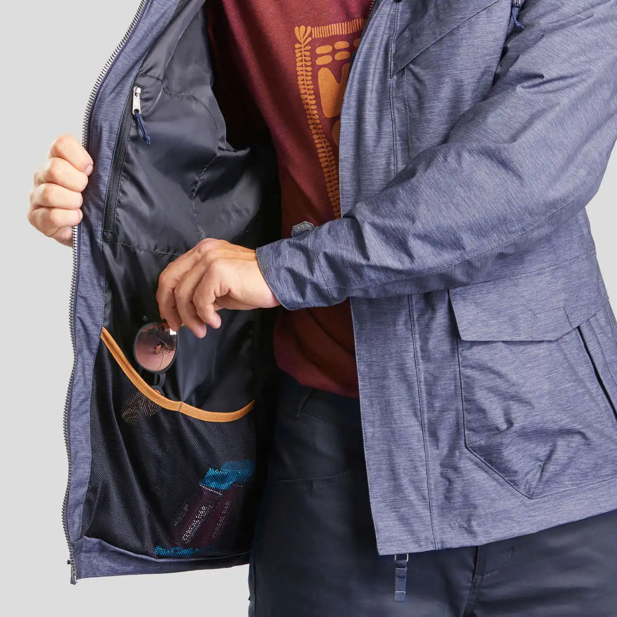 Куртка водонепроницаемая для походов на природе мужская NH550 QUECHUA х Decathlon|Походные