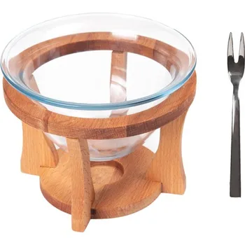 

Wooden Beech Wood Nostalgic Fondue Set Large