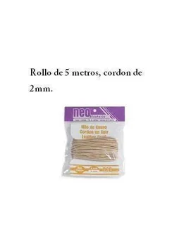 

LEATHER CORD NEO JEWELLERY FOR CRAFTS 2MM IN ROLL 5 METERS COLOR LIGHT BROWN