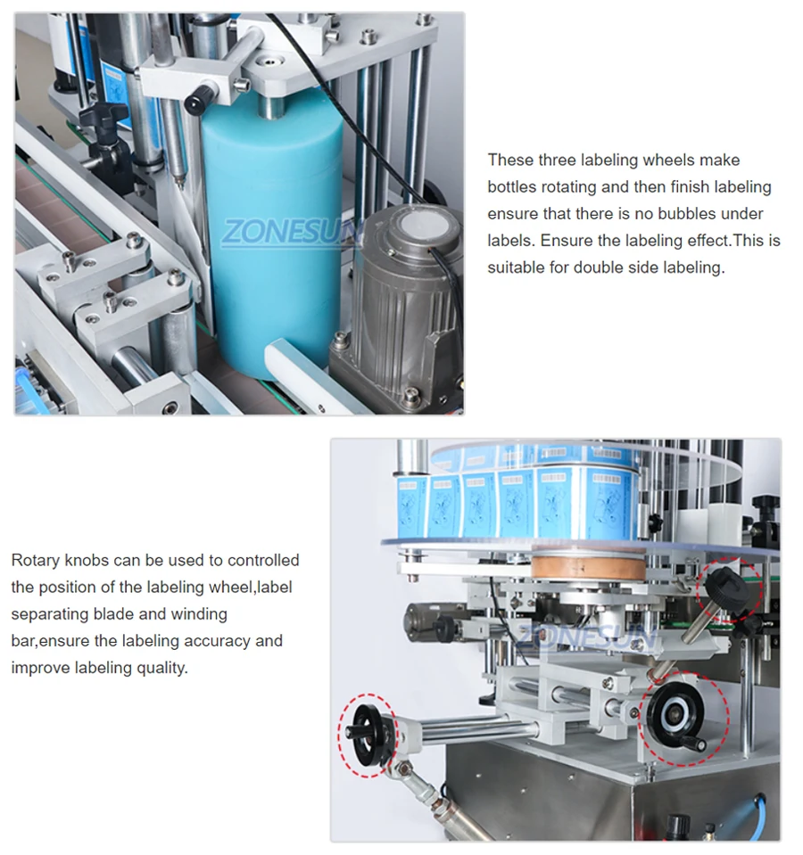 ZONESUN ZS-FAL180C7 Small U Shape Peristaltic Pump Liquid Filling Capping Labeling Machine