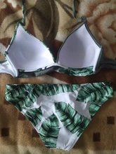 Swimwear Women Swimsuits Bikinis-Set Bathing-Suit Biquini Beach-Wear Leaf-Print Riseado