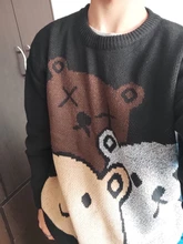 ZAZOMDE-suéter de oso de dibujos animados para hombre, ropa de invierno, Jersey de punto de manga larga a la moda, abrigo de algodón de gran tamaño, nuevo de 2020