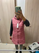 SEDUTMO-Chaqueta de plumón de talla grande 3XL para mujer, chaleco con capucha largo ultraligero, abrigo informal, Parkas delgadas ED913