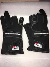 ABU Garcia-guantes de pesca de cuero de alta calidad, cómodos, antideslizantes, para pesca al aire libre, 1 par