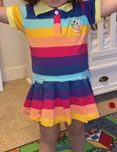 Vestido de primavera-verano de unicornio con cuello vuelto, moda para niñas pequeñas