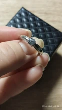 Anillo de compromiso de piedras redondas y pequeñas para mujer, sortija de boda de cristal Plata de Ley 925 auténtica