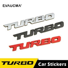 

TURBO Car Metal 3D Stickers Universal Cool 3D Alloy Metal Letter Turbo Zinc Alloy Modified Turbocharged Turbo Sticker Styling