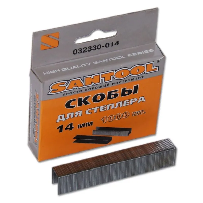 Santool staples 11 4 х14мм thickness 0 75mm Type 53 1000 pcs/pack price per pack 32330-014 |