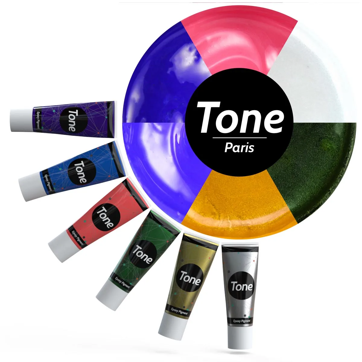 

Tone Paris Epoxy Pigment Set Resin Pigment Kit Dye Coloring Liquid Ink Colorant DIY Fading Jewelry Making Crystal Multicolors