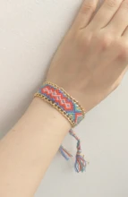 Pulsera Bohemia trenzada de tejido a mano para mujer