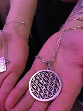 1PC De la flor De la vida budista collar largo cadena semilla De la vida Geometría Sagrada Fleur De Vie De Yoga collar Namasté