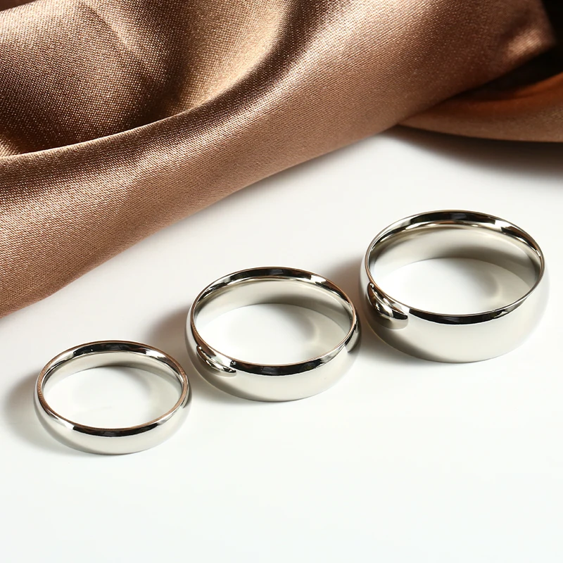 316L Stainless Steel Wedding Bands Engagement Lovers' Ring Shiny Dome Finish Big US Sizes 7 to 15 4/6/8mm For Men Women