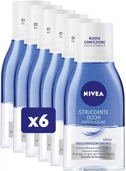 

Nivea makeup remover double action, biphasic, for sensitive eyes, pack of 6 PCs makeup