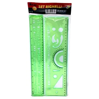 

Set 2 rulers school measurement 30cm letterings alphabet protractor shapes