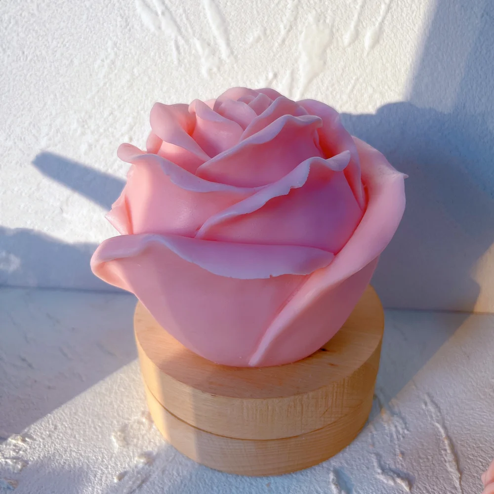 3 Sizes Rose Shaped Candle Mold Valentine's Day Gift Idea Flower Rose Ball Silicone Mold Home Decor Anniversary Gift