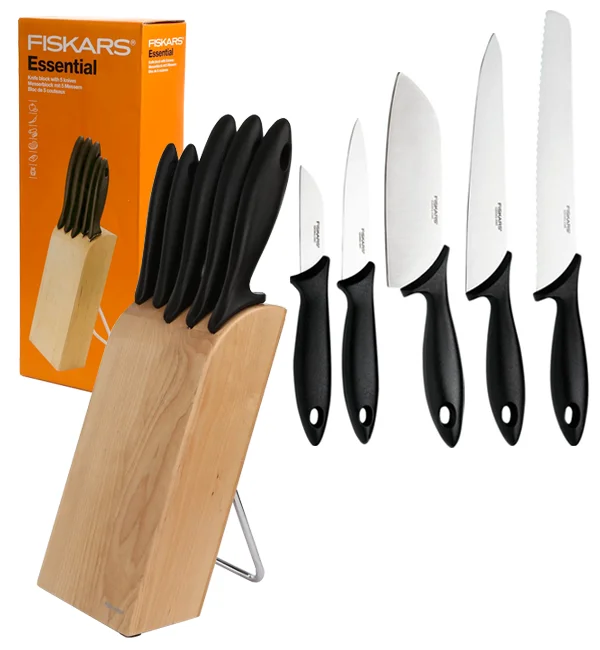 Fiskars Essential Vegetable Knife 11 cm - Vegetable Knives Stainless Steel Black - 1065568