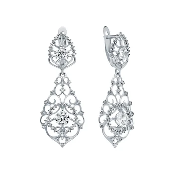 

Silver earrings with cubic zirconia sunlight sample 925 test