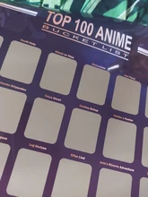 Decoración de la parte superior del hogar, póster de Anime rascador, lista de cubo de Anime, iconos artísticos prémium, gran regalo para los fanáticos del Anime, 100