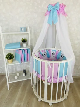 

Set in a crib for newborns "bunnies" lovelyfamily circle-Oval