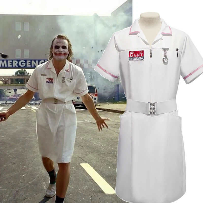 

Movie Joker Nurse Uniform Cosplay Scary Joker Costume For Halloween Adult
