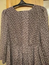 Women Summer Spring-Dress Vestidos A-Line Long-Sleeve Dot Print Midi Chiffon S.FLAVOR