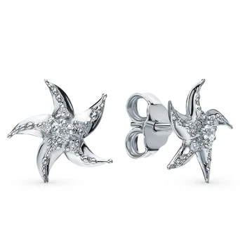 

Silver earrings with cubic zirconia sunlight
