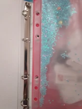 Bolsa de documentos de hojas sueltas, carpeta organizadora de papelería de PVC transparente con pétalos de lentejuelas rosas, A5, A6