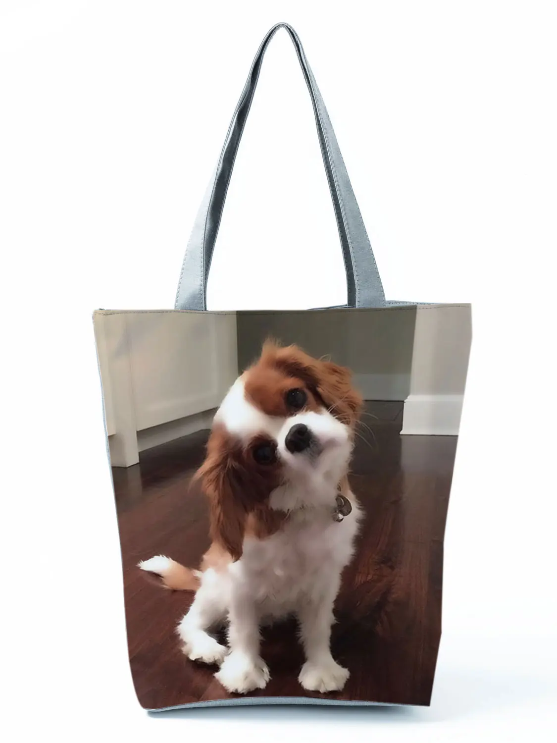 Charles Spaniel Dog Printed Women Handbags Fashion Tote Shoulder Bags Large Capacity Shopping Bag Bolsa Female Custom Pattern 