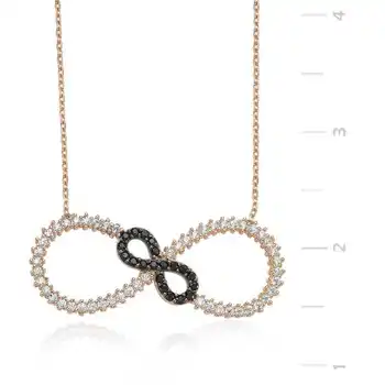 

KUTAYDAN 925 Sterling Silver Two Infinity Ladies Necklace