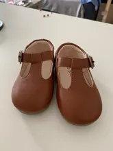 Primavera otoño niños zapatos T correa de cuero zapatos para niñas niños antideslizante niños, mocasines de niño bebé hebilla de niños Correa pisos
