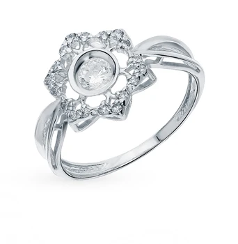 

Silver ring with cubic zirconia sunlight sample 925