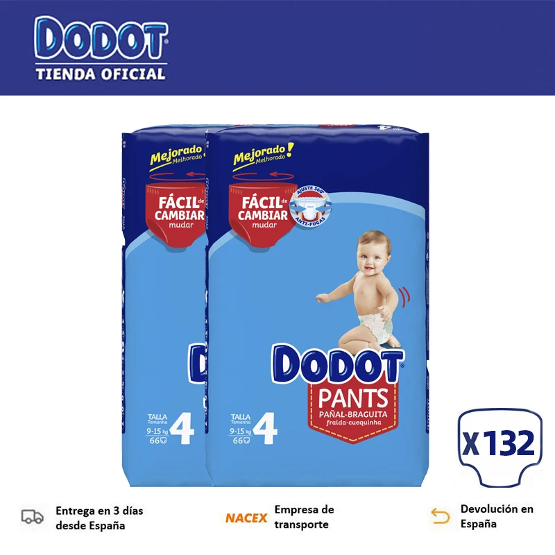 Dodot Pants baby dry Jumbo Pack, sizes 4, 5, 6, 7, 92 to 132