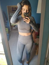 Yoga-Set Workout-Clothes Seamless Leggings Fitness-Crop-Top Sport-Suit Vital Gym Long-Sleeve