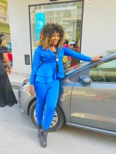 Conjunto de chándal para mujer, chaquetas con volantes de manga larga, pantalones de tubo, conjunto de dos piezas, uniforme de oficina, novedad de invierno