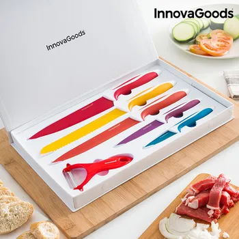 

InnovaGoods Set of Ceramic Coated Knives with Peeler (6 pieces)